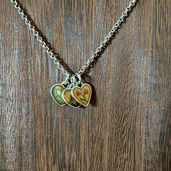 Brighton Piccadilly Three Heart Necklace - Picture 2 of 6